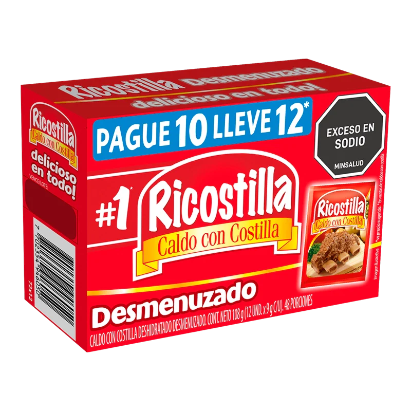 CALDO RICOSTILLA DESMENUZADO PAGUE 10 LLEVE 12 UND