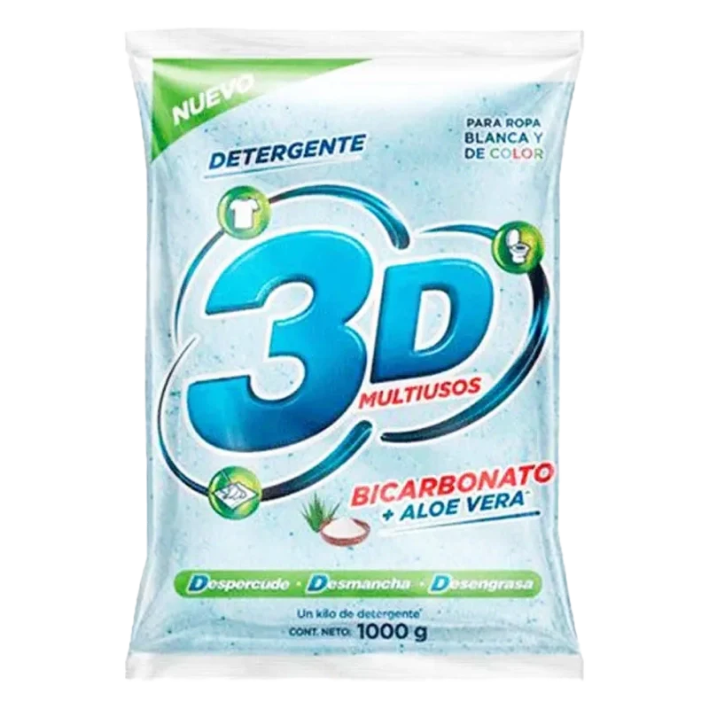 DETERGENTE 3D MULTIUSOS X 1000 GR
