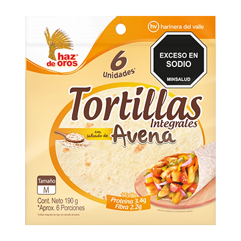 TORTILLA INTEGRAL FIBRA HAZ DE OROS X 190 GR