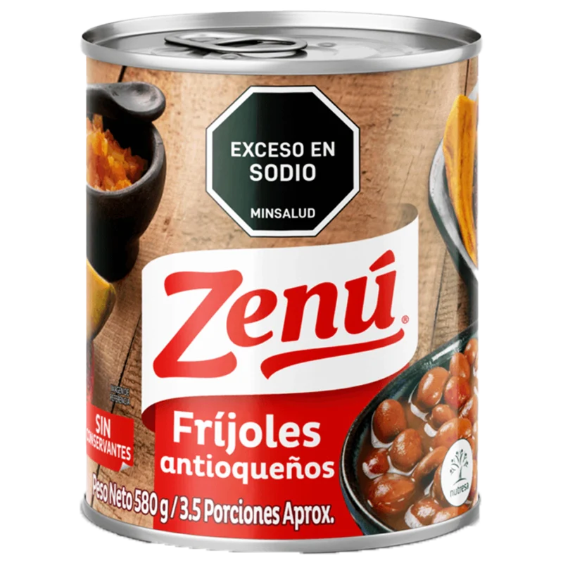 FRIJOL EN LATA ANTIOQUEÑO ZENU X 580 GR