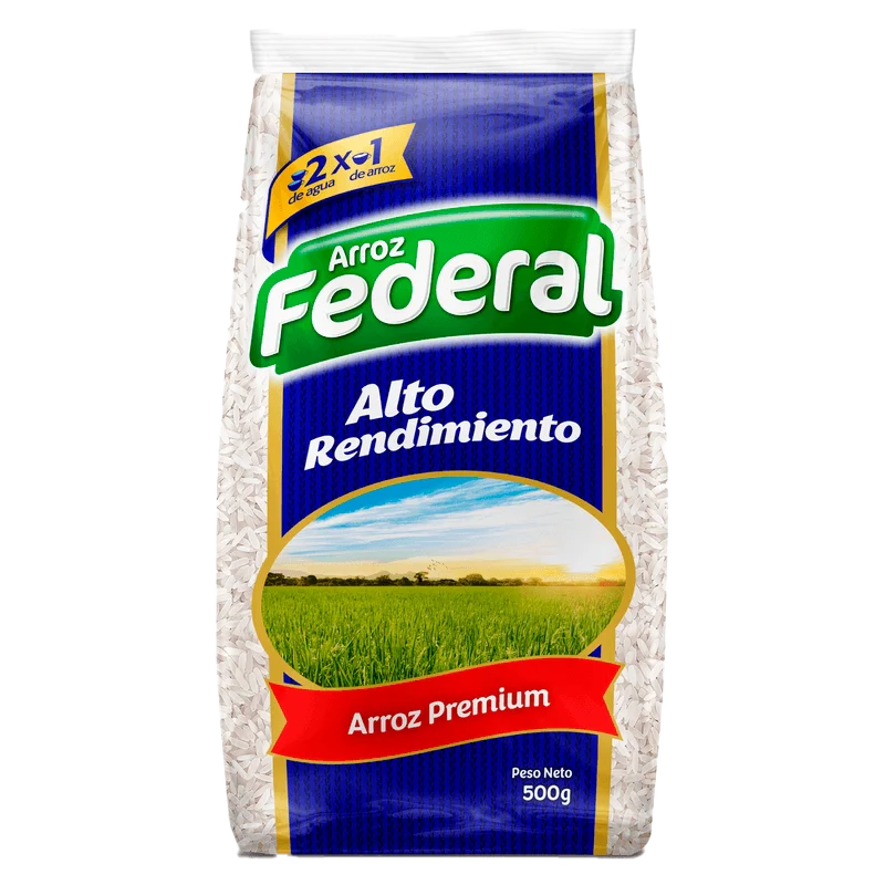 ARROZ FEDERAL ALTO RENDIMIENTO X 500 GR