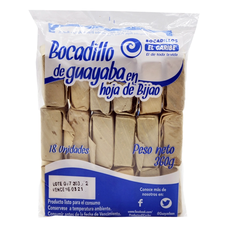 BOCADILLO EL CARIBE DE GUAYABA HOJA X 360 GR