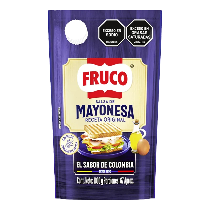 MAYONESA FRUCO BAJA GRASA DOYPACK X 1000 GR