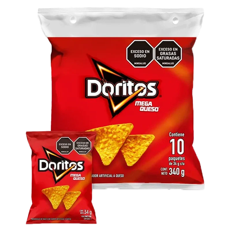 DORITOS MEGAQUESO X10 X 340 GR