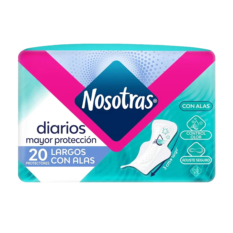 PROTECTORES NOSOTRAS DIARIOS LARGO ALAS X 20 UN
