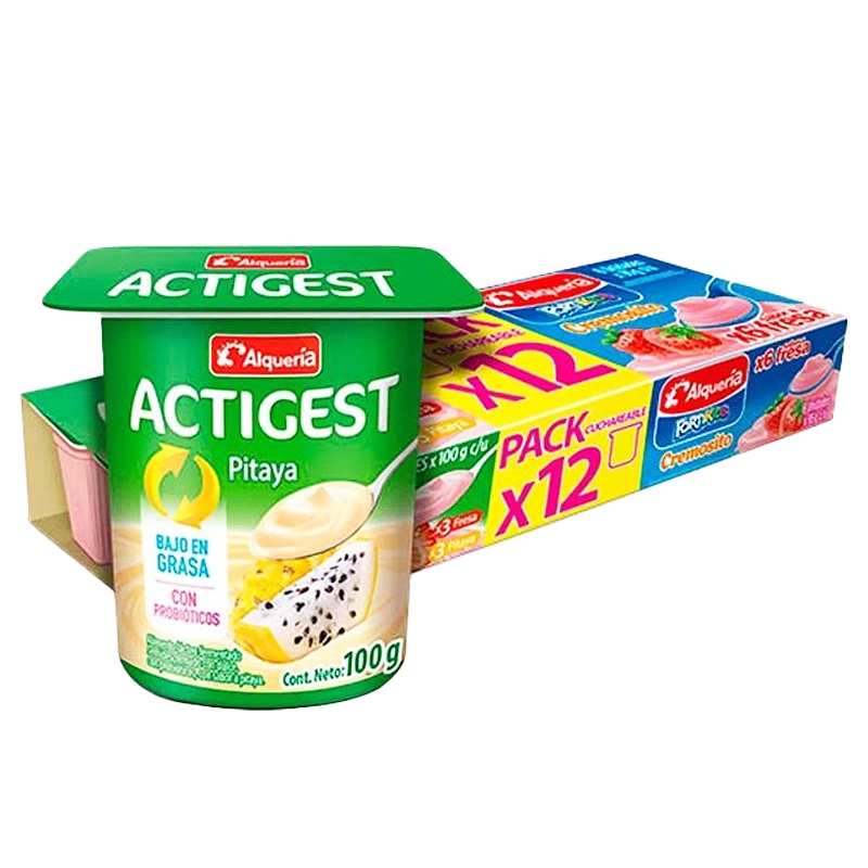 YOGURT ALQUERIA ACTIGEST +  FORTI KIDS X 12 UND