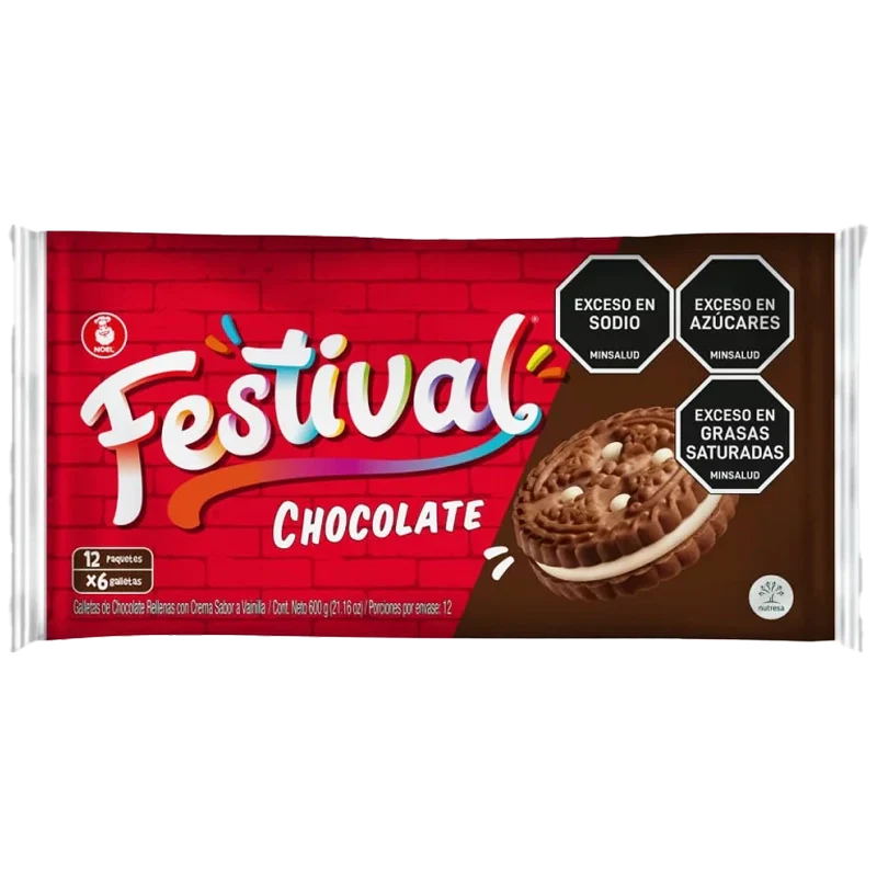 GALLETA FESTIVAL CHOCOLATE X 12 X 6 UN