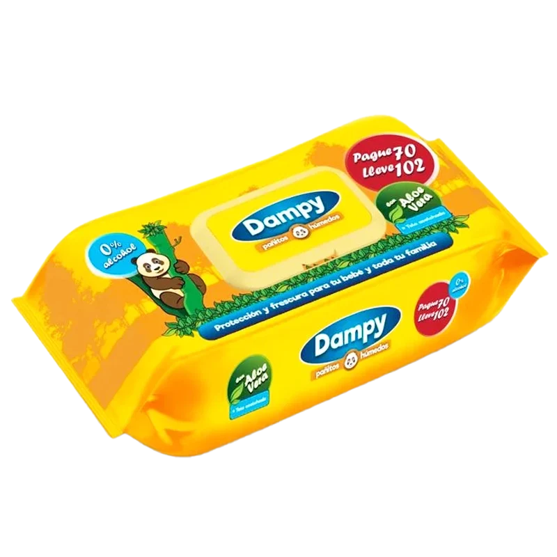 PAÑITO DAMPY AMARILLO X 102 UND