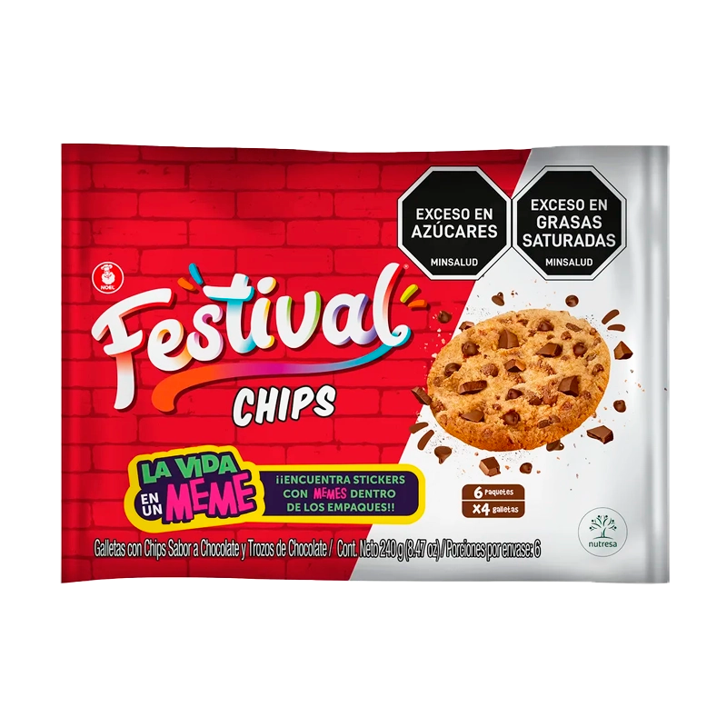 GALLETA FESTIVAL CHIPS X 8 X 240 GR