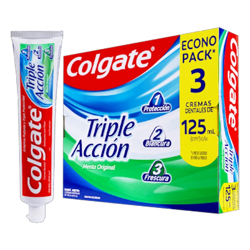 CREMA DENTAL COLGATE TRIPLE ACCION X 3 X 125 ML