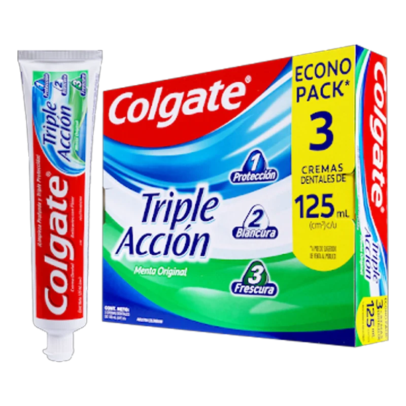 CREMA DENTAL COLGATE TRIPLE ACCION X 3 X 125 ML