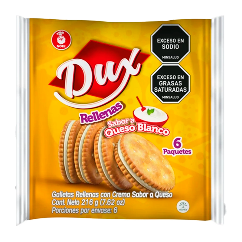 GALLETA DUX RELLENA DE QUESO X 6 UND