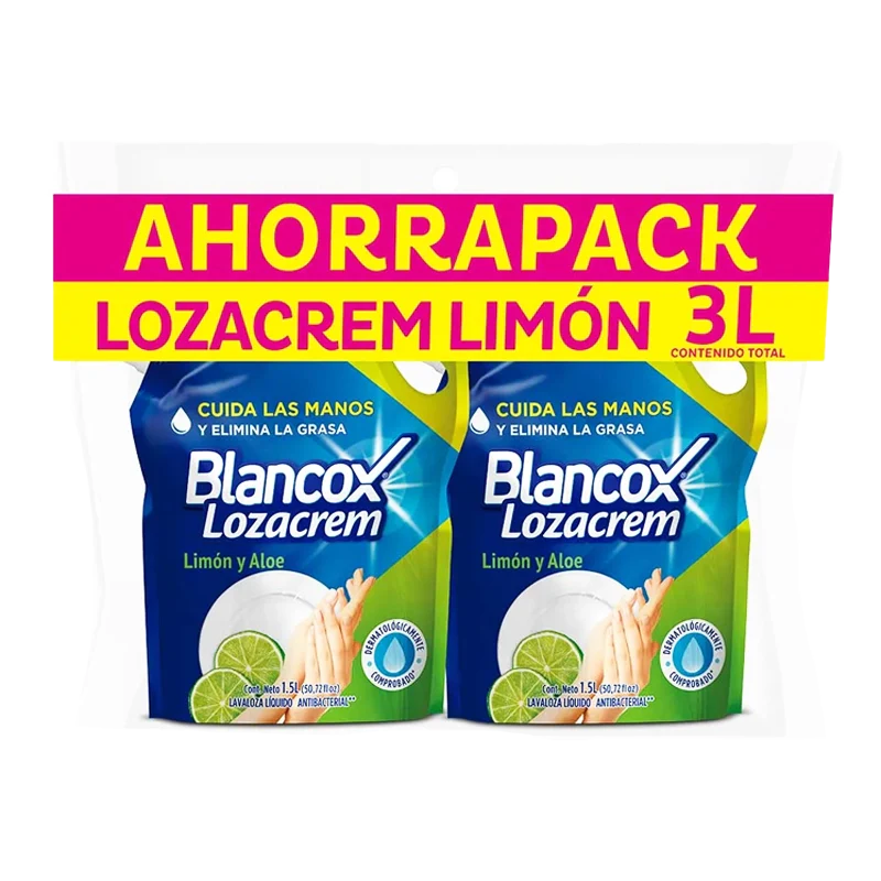 LAVALOZA BLANCOX LOZACREM LIMON ALOE X 2 UND X 1500 ML