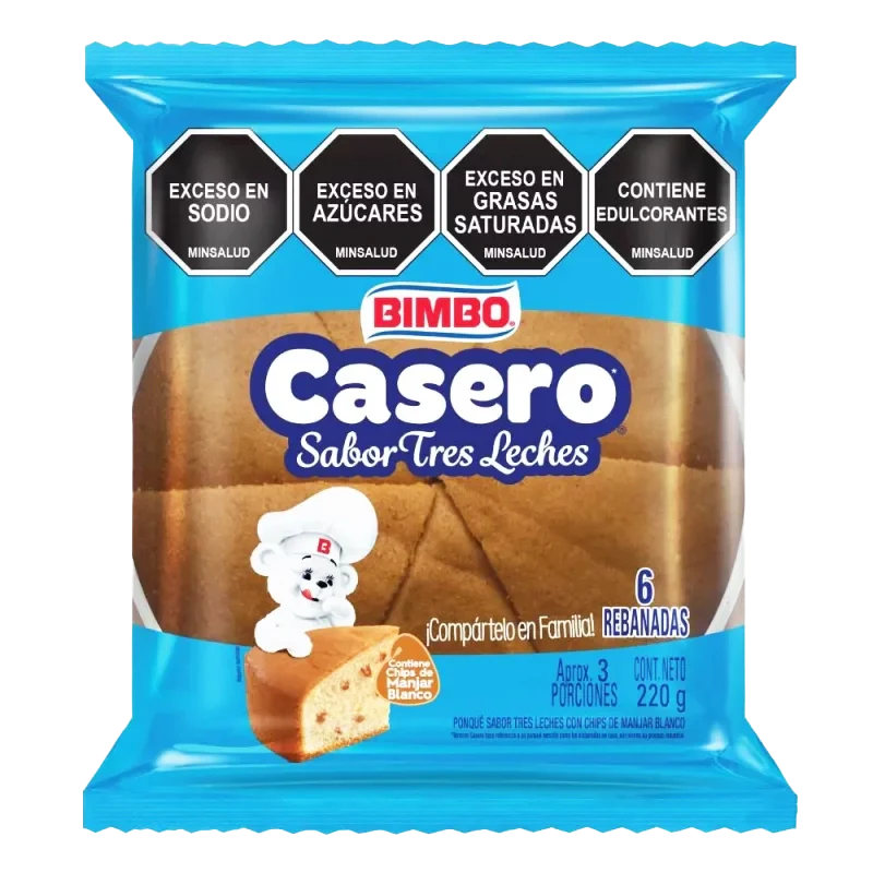 PONQUE BIMBO CASERO TRES LECHES X 220 GR