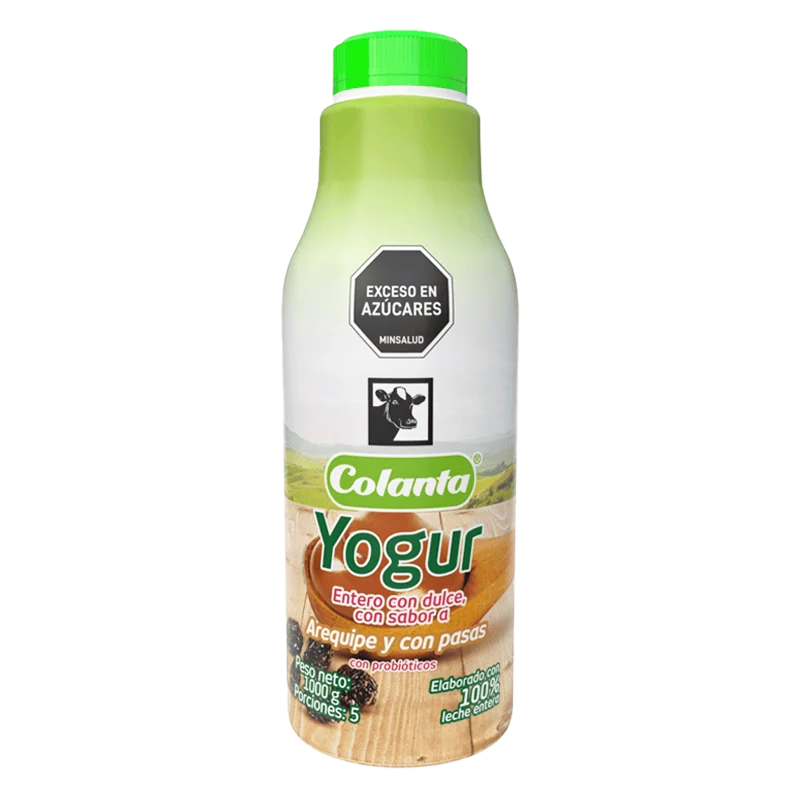 YOGUR COLANTA GARRAFA AREQUIPE PASAS X 1000 ML