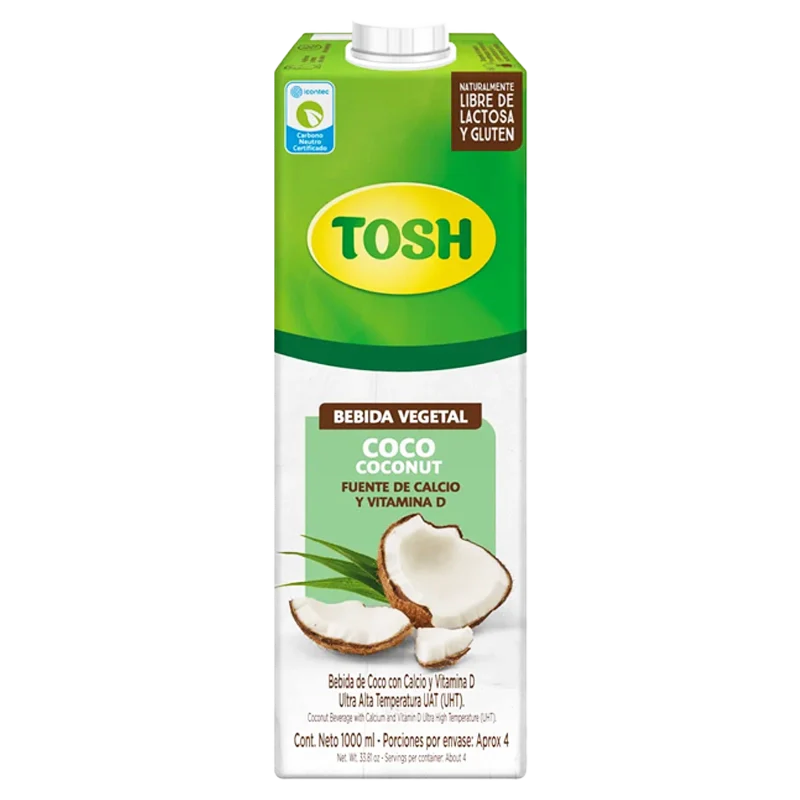 BEBIDA TOSH COCO SIN AZUCAR CAJA X 1000 ML