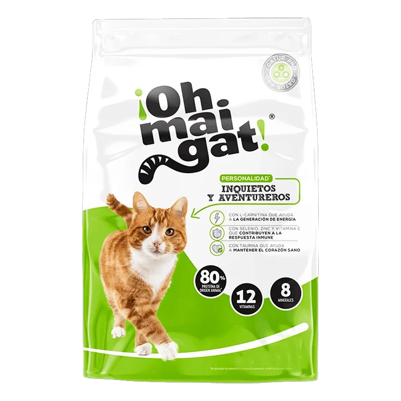 ALIMENTO PARA GATO OHMAIGAT INQUIETOS X 500 GR