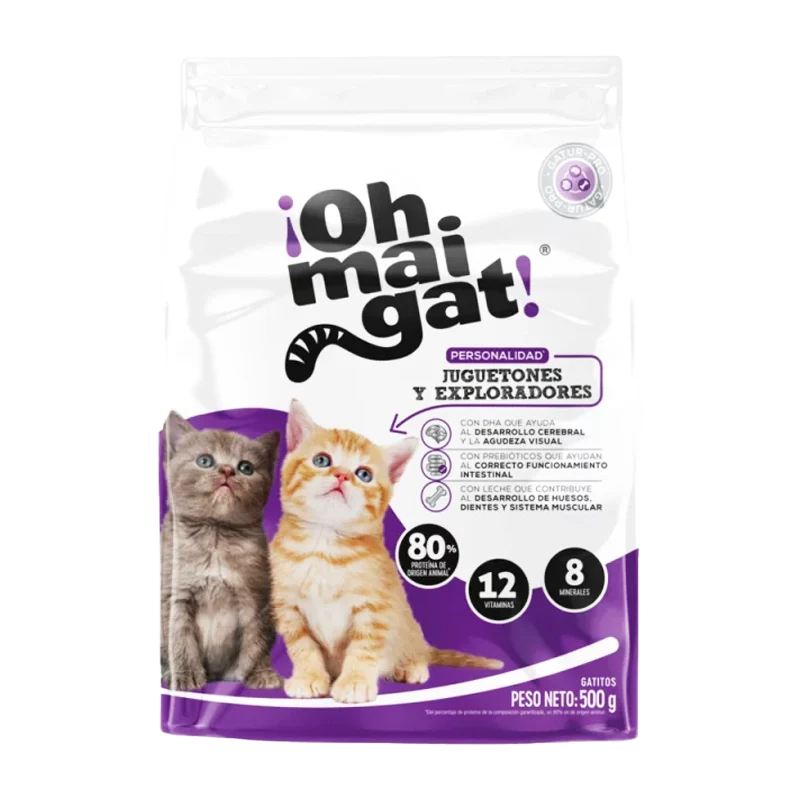 ALIMENTO PARA GATO OHMAIGAT GATITOS JUGUEONES X 500 G