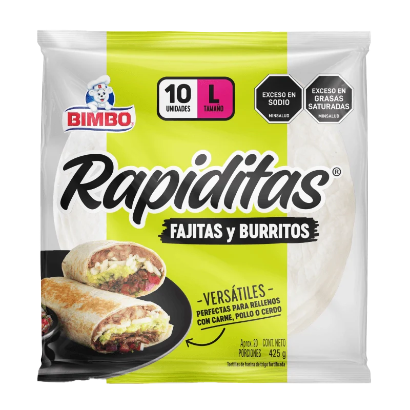 TORTILLAS FAJITAS BIMBO X 10 X 425 GR