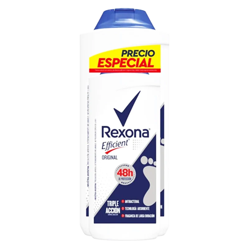 TALCO EN POLVO REXONA EFFICENT 180 GR + 55 GR
