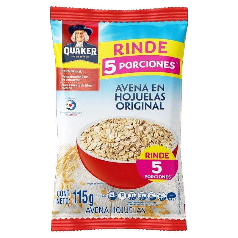 AVENA HOJUELAS QUAKER EXTRA CONTENIDO X 115 GR