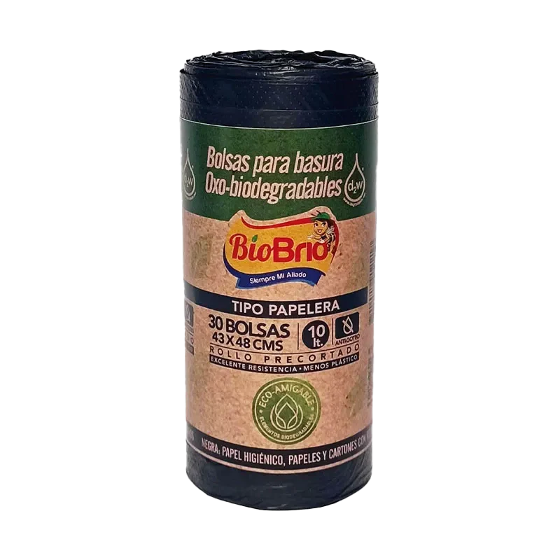 BOLSA BASURA BRIO PAPELERA NEGRA  X 30 UND