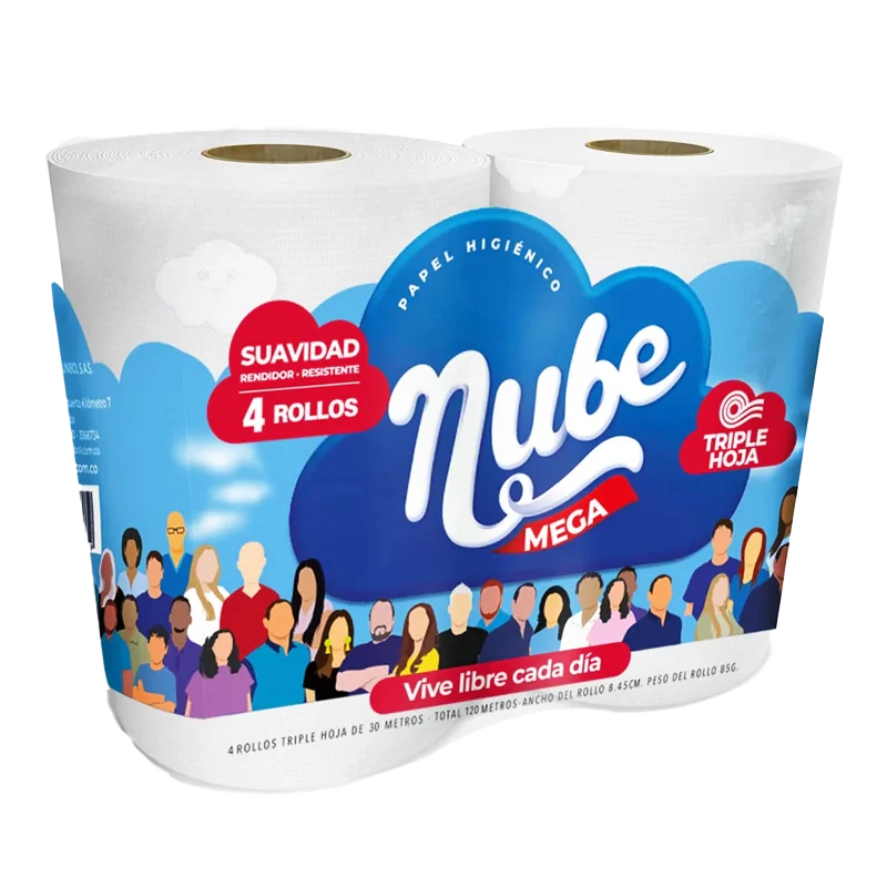 PAPEL HIGIENICO NUBE MEGA X 4 UND
