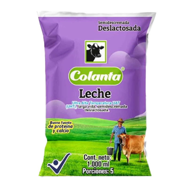 LECHE COLANTA SEMIDESCREMADA DESLACTOSADA UHT  X 1000 ML