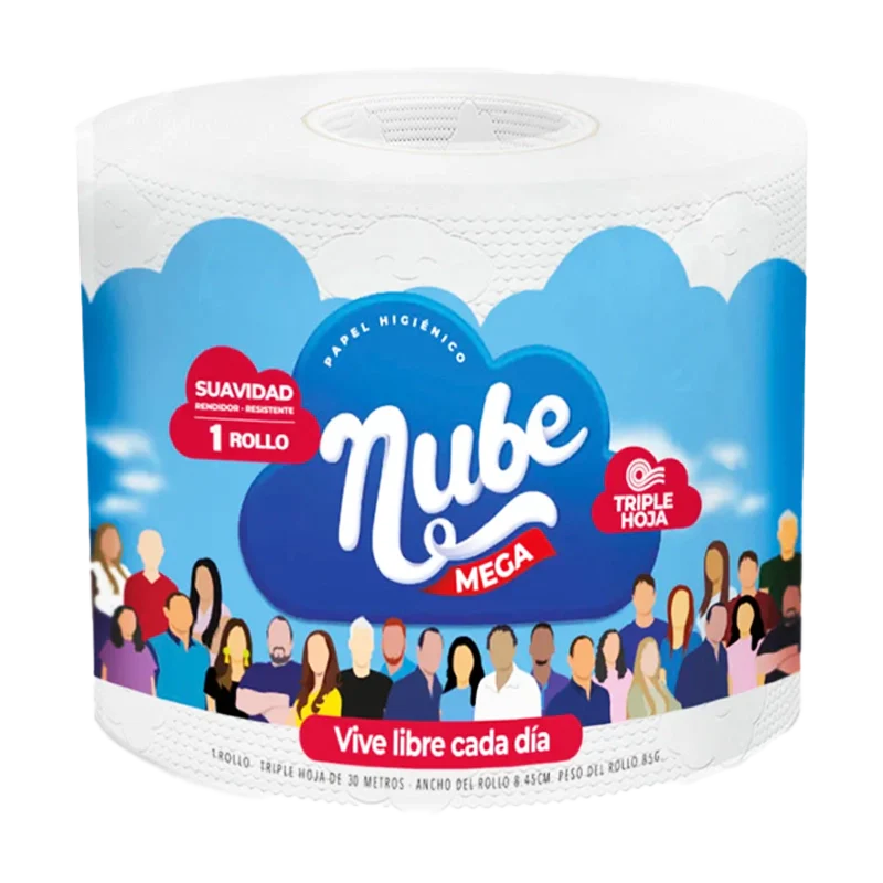 PAPEL HIGIENICO NUBE MEGA 3H X 1 UND