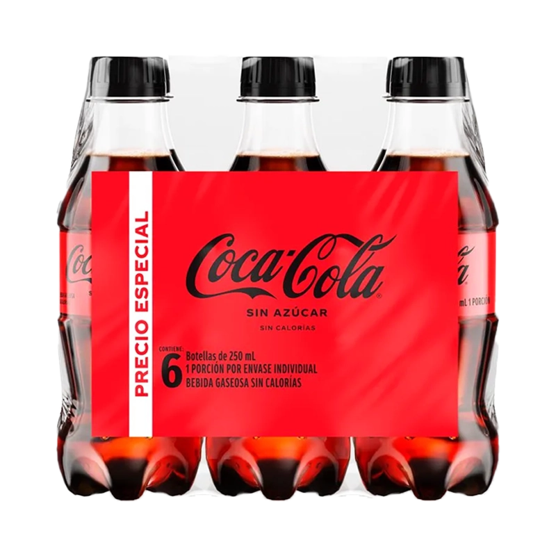 COCA COLA SIN AZU X 6 X 250 ML