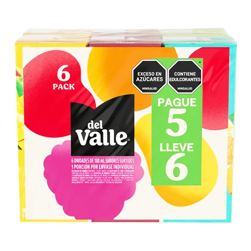 BEBIDA DEL VALLE FRUTAL X 6 X 188 ML