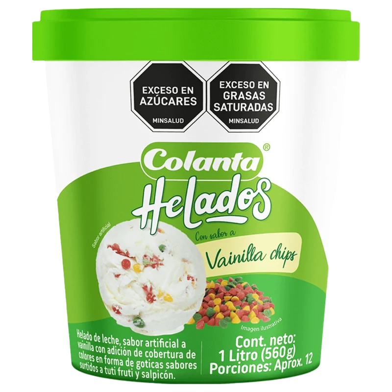 HELADO COLANTA VAINILLA CHIPS  X 1LT