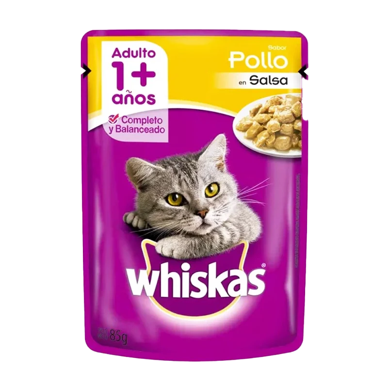 ALIMENTOS HUMEDO PARA GATOS WHISKAS POLLO X 85 GR