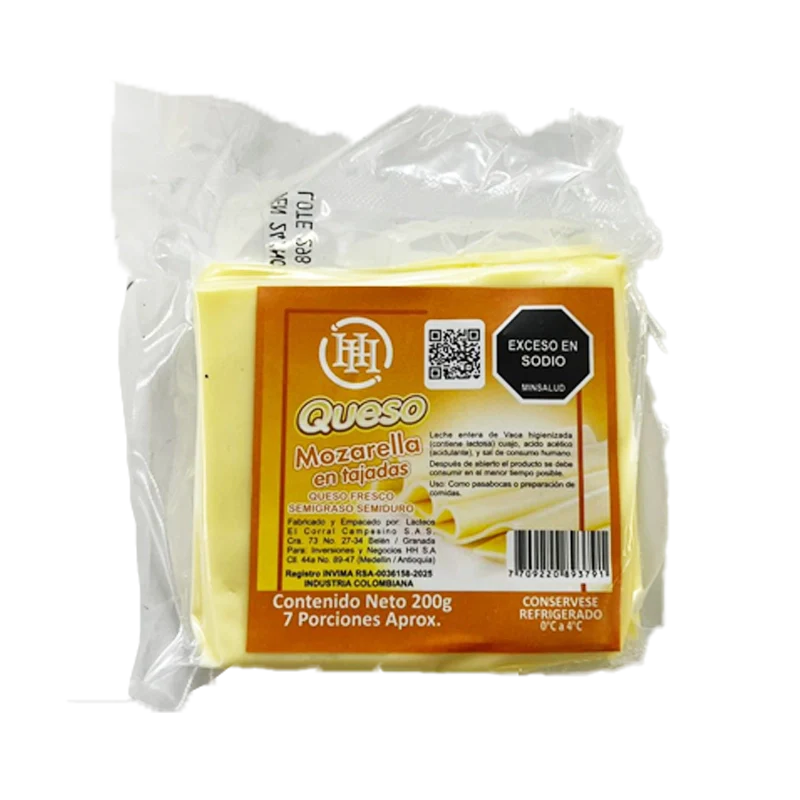 QUESO HH MOZARELLA TAJADO X 200 GR