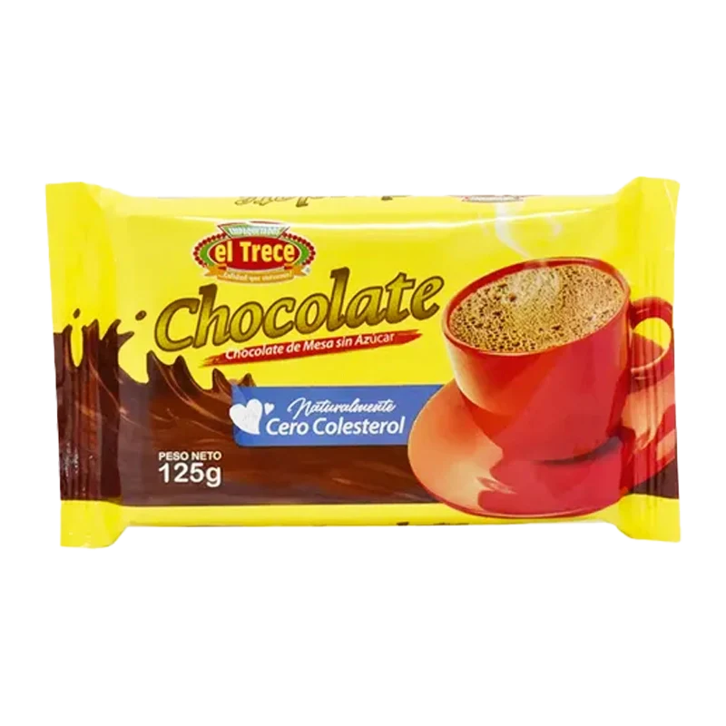 CHOCOLATE EL TRECE SIN AZUCAR X 125 GR