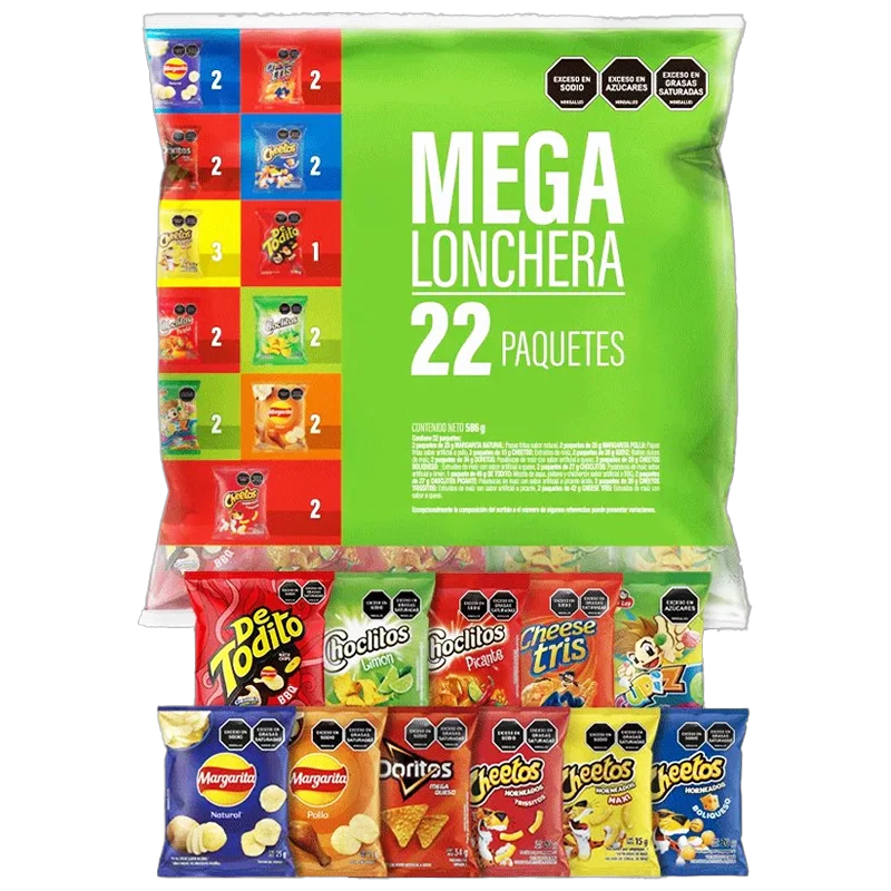 SURTIDO FRITOLAY MEGA LONCHERA X 22 UND X 586