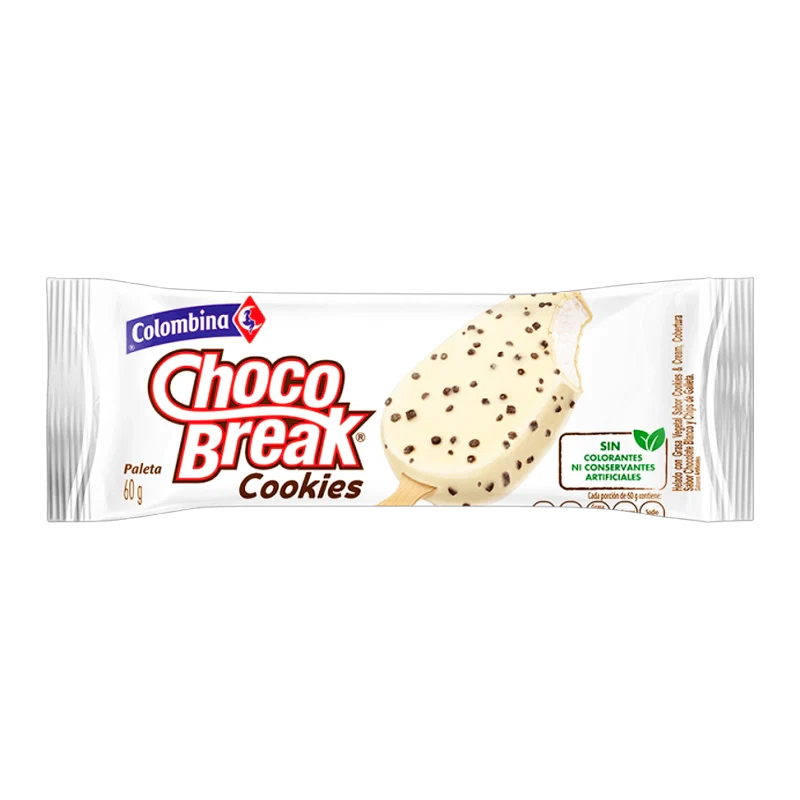 PALETA COLOMBINA CHOCO BREAK COOKIES X 60 GR