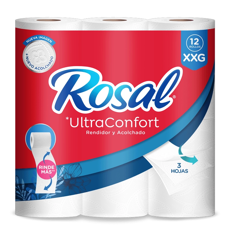 PAPEL HIGUIENICO ROSAL XXG X 12  X 30 MT
