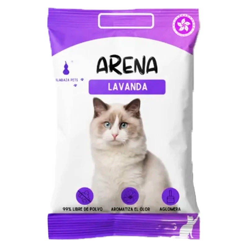 ARENA SANITARIA PARA GATOS CALABAZA LAVANDA X 4.5 KL