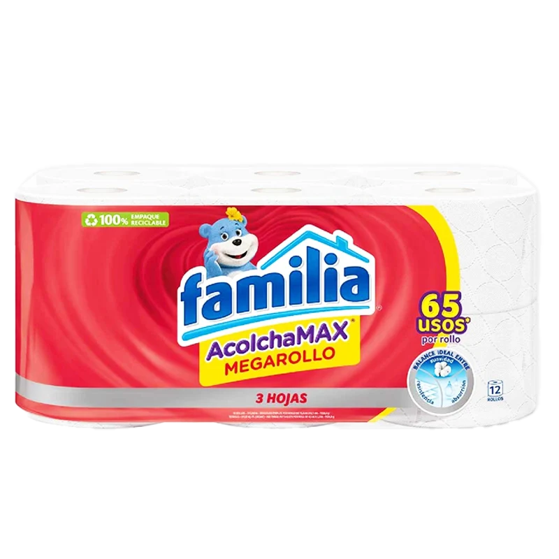 PAPEL HIGIENICO FAMILIA ACOLCHAMAX MEGA X 12 X 29.6MT