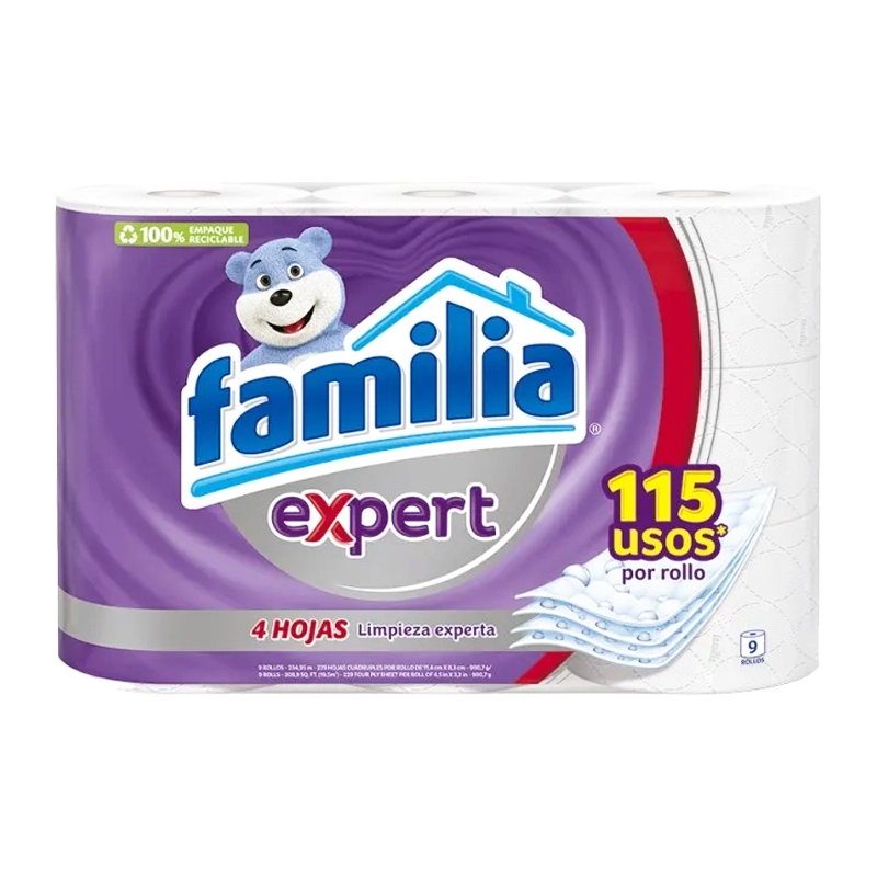 PAPEL HIGIENICO FAMILIA EXPERT X 9 X 26 MT