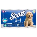 PAPEL HIGIENICO SCOTT 2 EN 1 X 12 ROLLOS