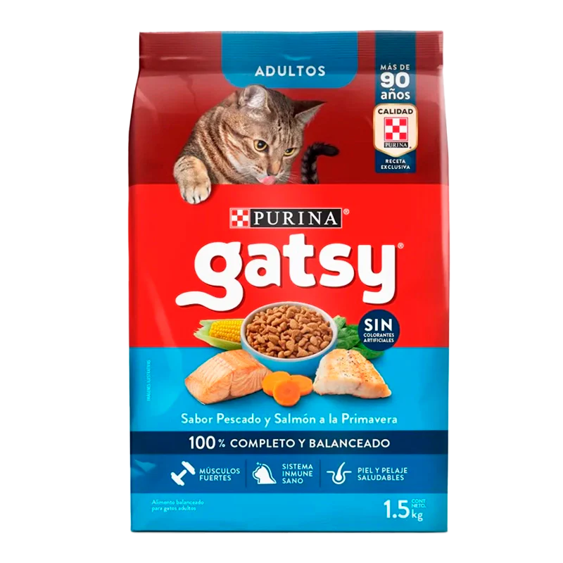 ALIMENTO PARA GATO GATSY PESCADO Y SALMON X 1.5KG