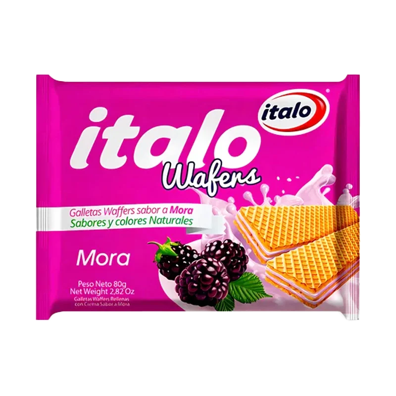 GALLETA WAFER MORA ITALO  X 80 GR