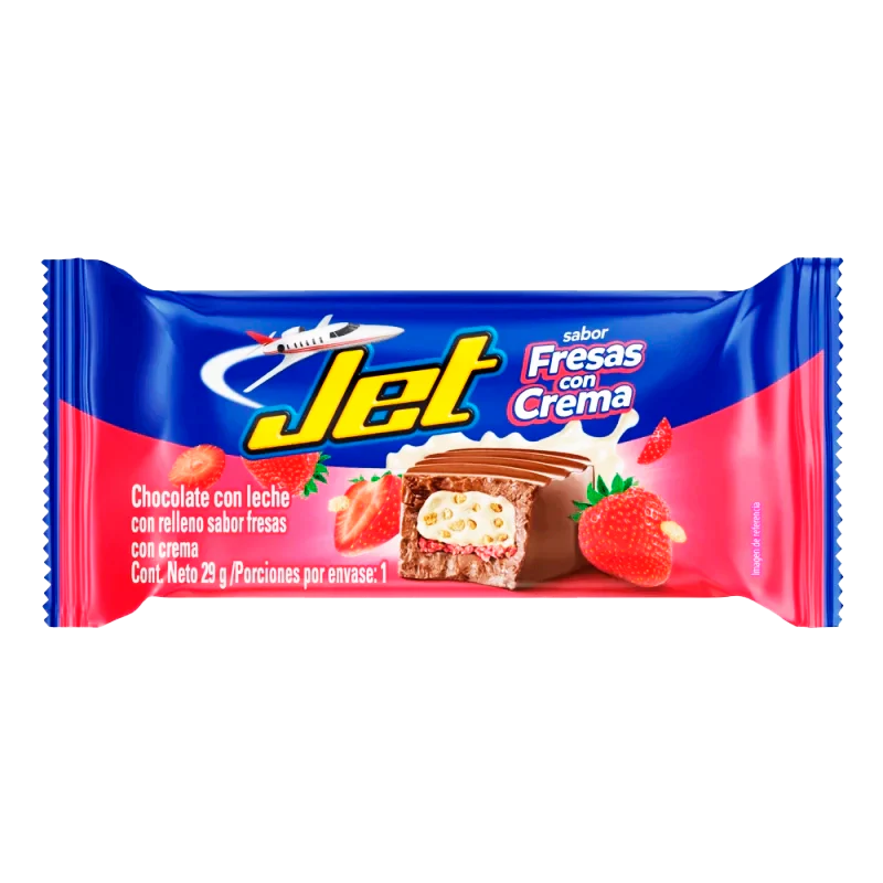 CHOCOLATINA JET FRESAS CON CREMA X 29 GR