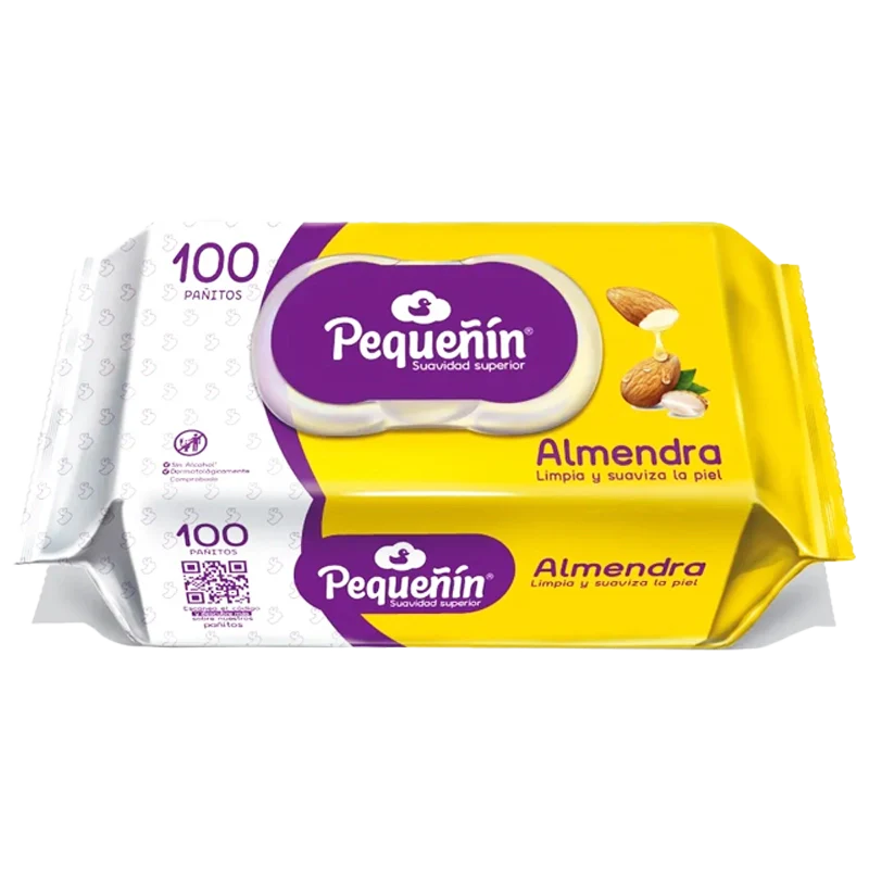 PAÑITOS HUMEDOS PEQUEÑIN ALMENDRA X 100 UND