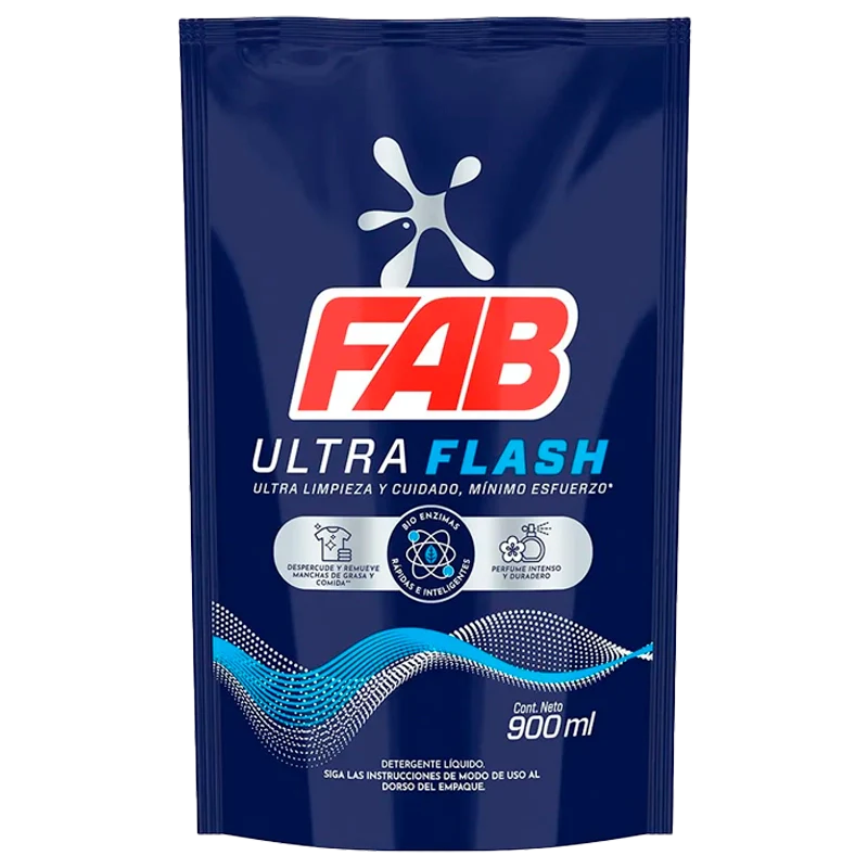 DETERGENTE LIQUIDO FAB ULTRA FLASH X 900ML