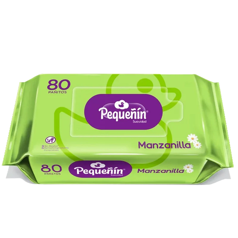 PAÑITOS HUMEDOS PEQUEÑIN MANZANILLA X 80 UND