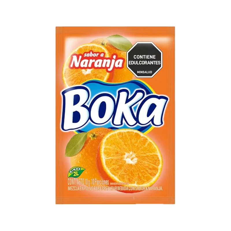 REFRESCO BOKA SABOR A NARANJA X 10 GR