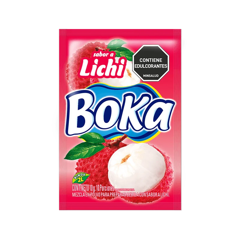 REFRESCO BOKA SABOR A LICHI X 10 GR